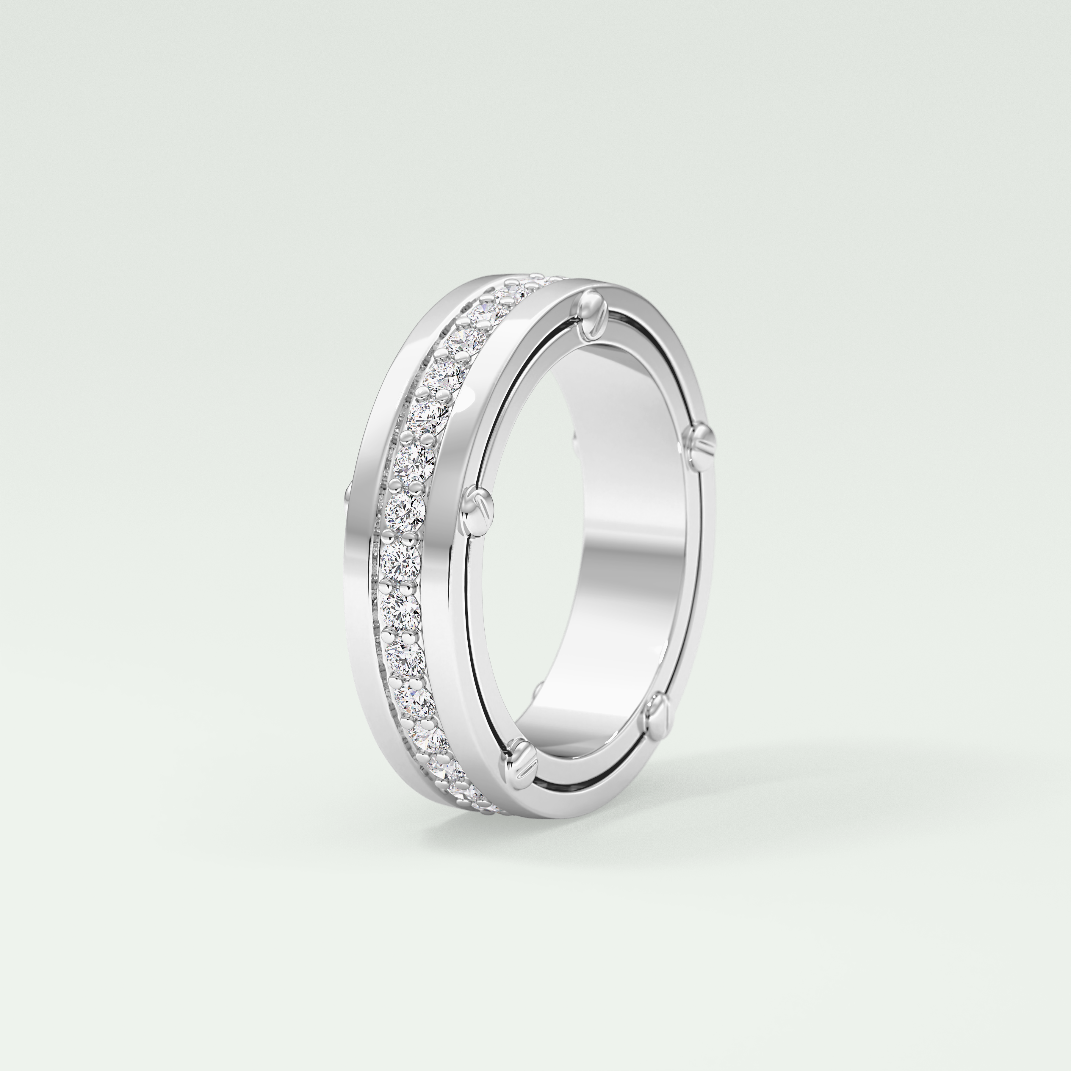 0.98 CT Channel Set Moissanite Diamond Men's Wedding Band 10