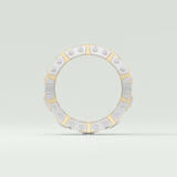 3.30 CT Two Tone Princess & Round Moissanite Diamond Band For Him 4