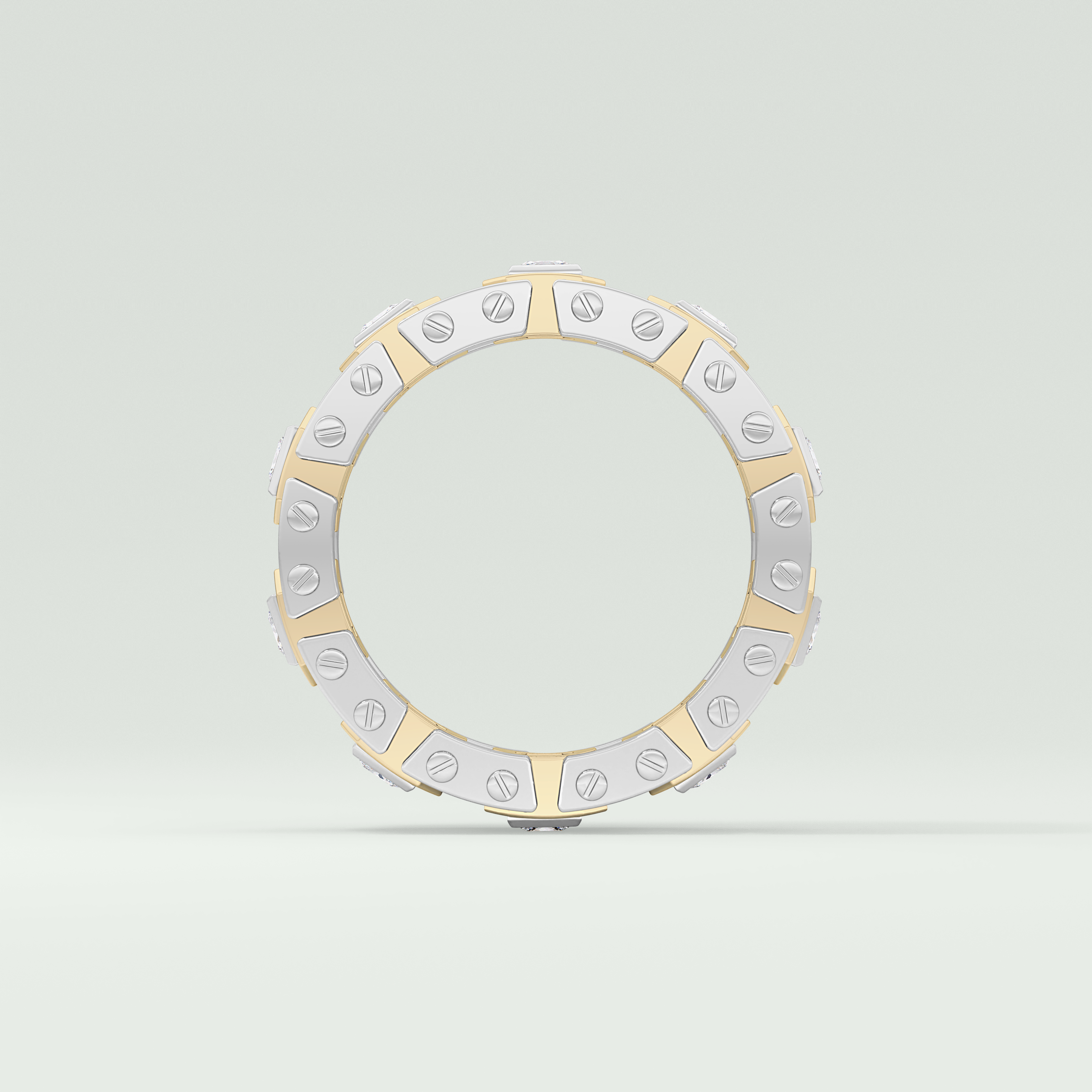3.30 CT Two Tone Princess & Round Moissanite Diamond Band For Him 4