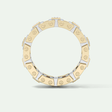 3.30 CT Two Tone Princess & Round Moissanite Diamond Band For Him 10