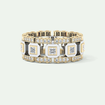 3.30 CT Two Tone Princess & Round Moissanite Diamond Band For Him 9