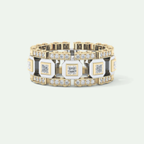 3.30 CT Two Tone Princess & Round Moissanite Diamond Band For Him 9