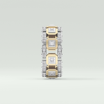 3.30 CT Two Tone Princess & Round Moissanite Diamond Band For Him 2