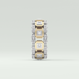 3.30 CT Two Tone Princess & Round Moissanite Diamond Band For Him 2