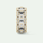 3.30 CT Two Tone Princess & Round Moissanite Diamond Band For Him 11