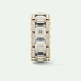 3.30 CT Two Tone Princess & Round Moissanite Diamond Band For Him 11