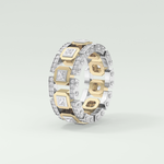 3.30 CT Two Tone Princess & Round Moissanite Diamond Band For Him 3