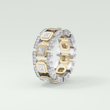 3.30 CT Two Tone Princess & Round Moissanite Diamond Band For Him 3