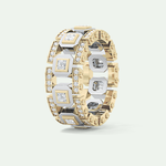 3.30 CT Two Tone Princess & Round Moissanite Diamond Band For Him 12