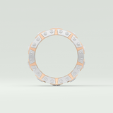 3.30 CT Two Tone Princess & Round Moissanite Diamond Band For Him 8