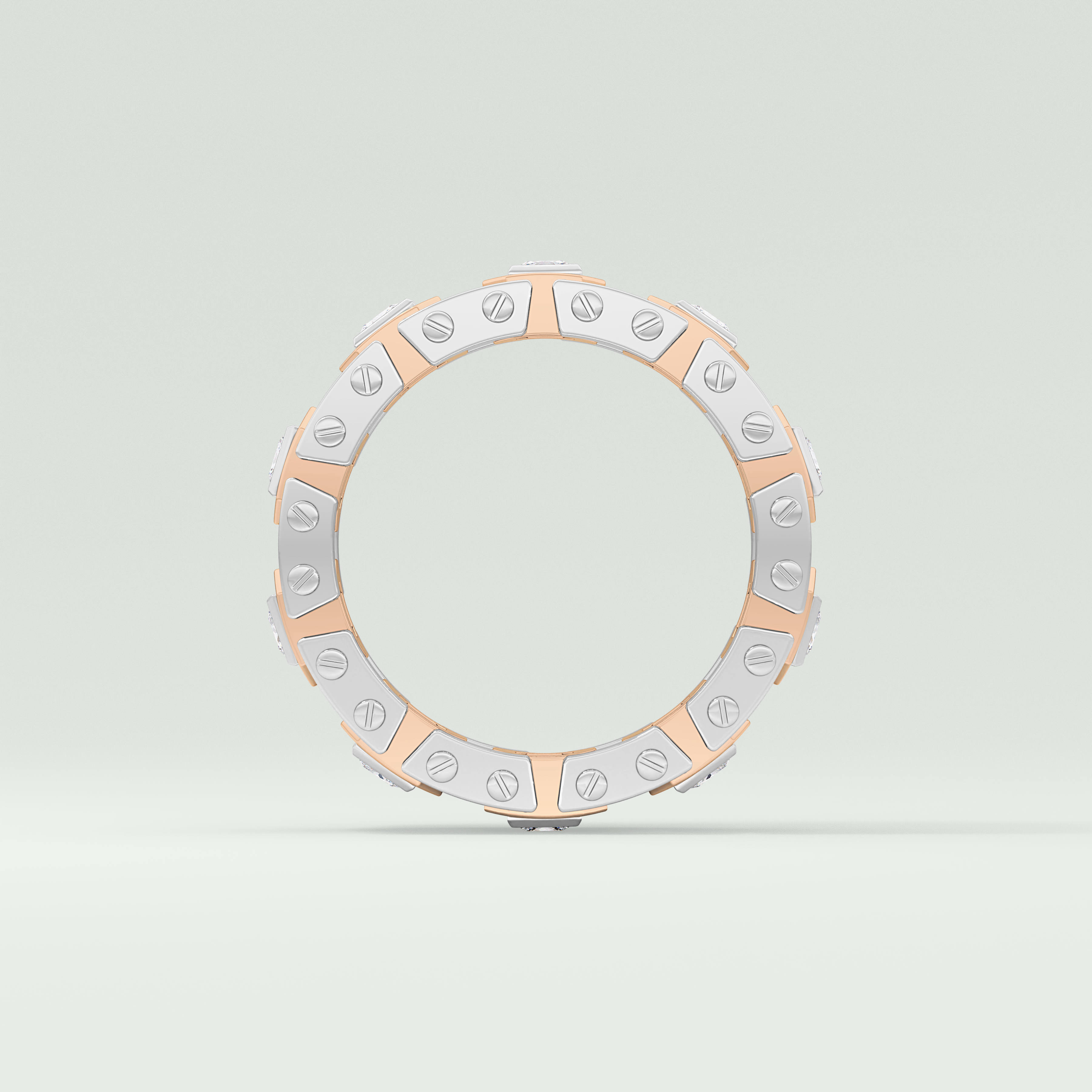 3.30 CT Two Tone Princess & Round Moissanite Diamond Band For Him 8