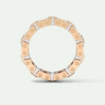3.30 CT Two Tone Princess & Round Moissanite Diamond Band For Him 16