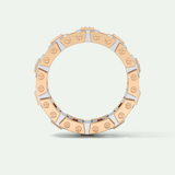 3.30 CT Two Tone Princess & Round Moissanite Diamond Band For Him 16