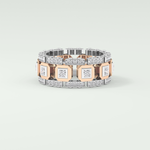 3.30 CT Two Tone Princess & Round Moissanite Diamond Band For Him 5