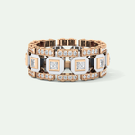 3.30 CT Two Tone Princess & Round Moissanite Diamond Band For Him 13