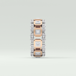 3.30 CT Two Tone Princess & Round Moissanite Diamond Band For Him 6