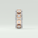 3.30 CT Two Tone Princess & Round Moissanite Diamond Band For Him 6