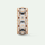 3.30 CT Two Tone Princess & Round Moissanite Diamond Band For Him 14