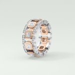 3.30 CT Two Tone Princess & Round Moissanite Diamond Band For Him 7