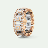 3.30 CT Two Tone Princess & Round Moissanite Diamond Band For Him 15