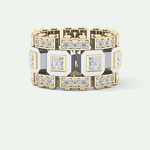 1.20 CT Multi Stone Two Tone Moissanite Men's Wedding Band 1