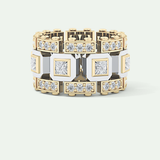 1.20 CT Multi Stone Two Tone Moissanite Men's Wedding Band 1