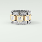 1.20 CT Multi Stone Two Tone Moissanite Men's Wedding Band 5