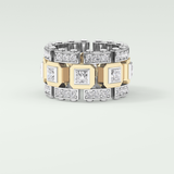 1.20 CT Multi Stone Two Tone Moissanite Men's Wedding Band 5