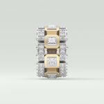 1.20 CT Multi Stone Two Tone Moissanite Men's Wedding Band 6
