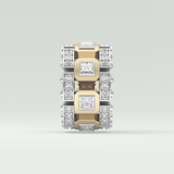 1.20 CT Multi Stone Two Tone Moissanite Men's Wedding Band 6