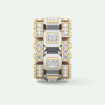 1.20 CT Multi Stone Two Tone Moissanite Men's Wedding Band 2