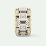1.20 CT Multi Stone Two Tone Moissanite Men's Wedding Band 2