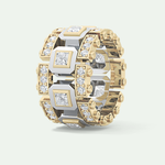 1.20 CT Multi Stone Two Tone Moissanite Men's Wedding Band 3