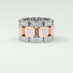 1.20 CT Multi Stone Two Tone Moissanite Men's Wedding Band 9