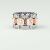 1.20 CT Multi Stone Two Tone Moissanite Men's Wedding Band 9