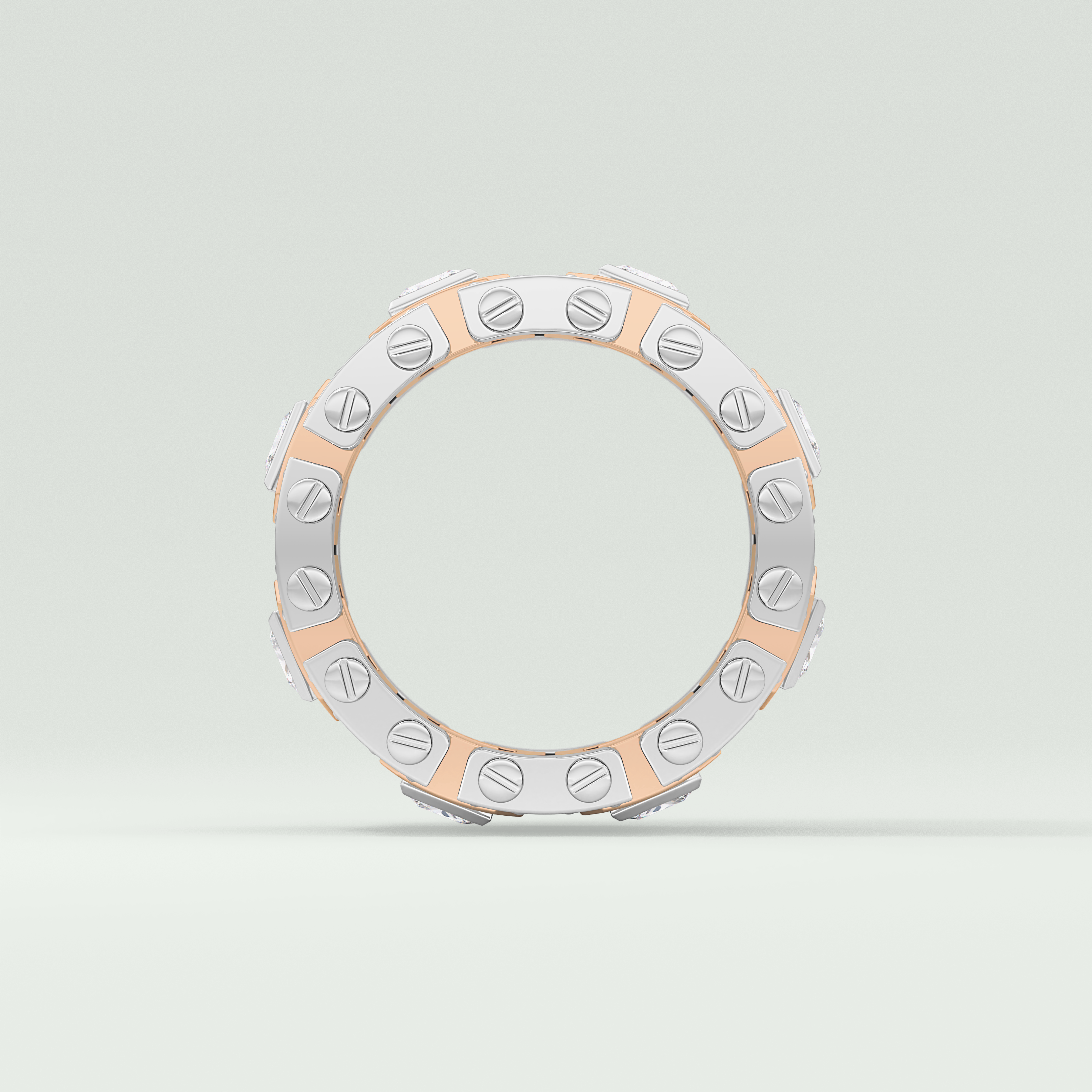 1.20 CT Multi Stone Two Tone Moissanite Men's Wedding Band 12