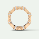 1.20 CT Multi Stone Two Tone Moissanite Men's Wedding Band 16