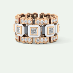 1.20 CT Multi Stone Two Tone Moissanite Men's Wedding Band 13