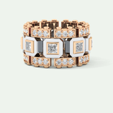 1.20 CT Multi Stone Two Tone Moissanite Men's Wedding Band 13