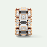 1.20 CT Multi Stone Two Tone Moissanite Men's Wedding Band 14