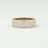 1.00 CT Muti- Row Setting Moissanite Diamond Band For Him 1