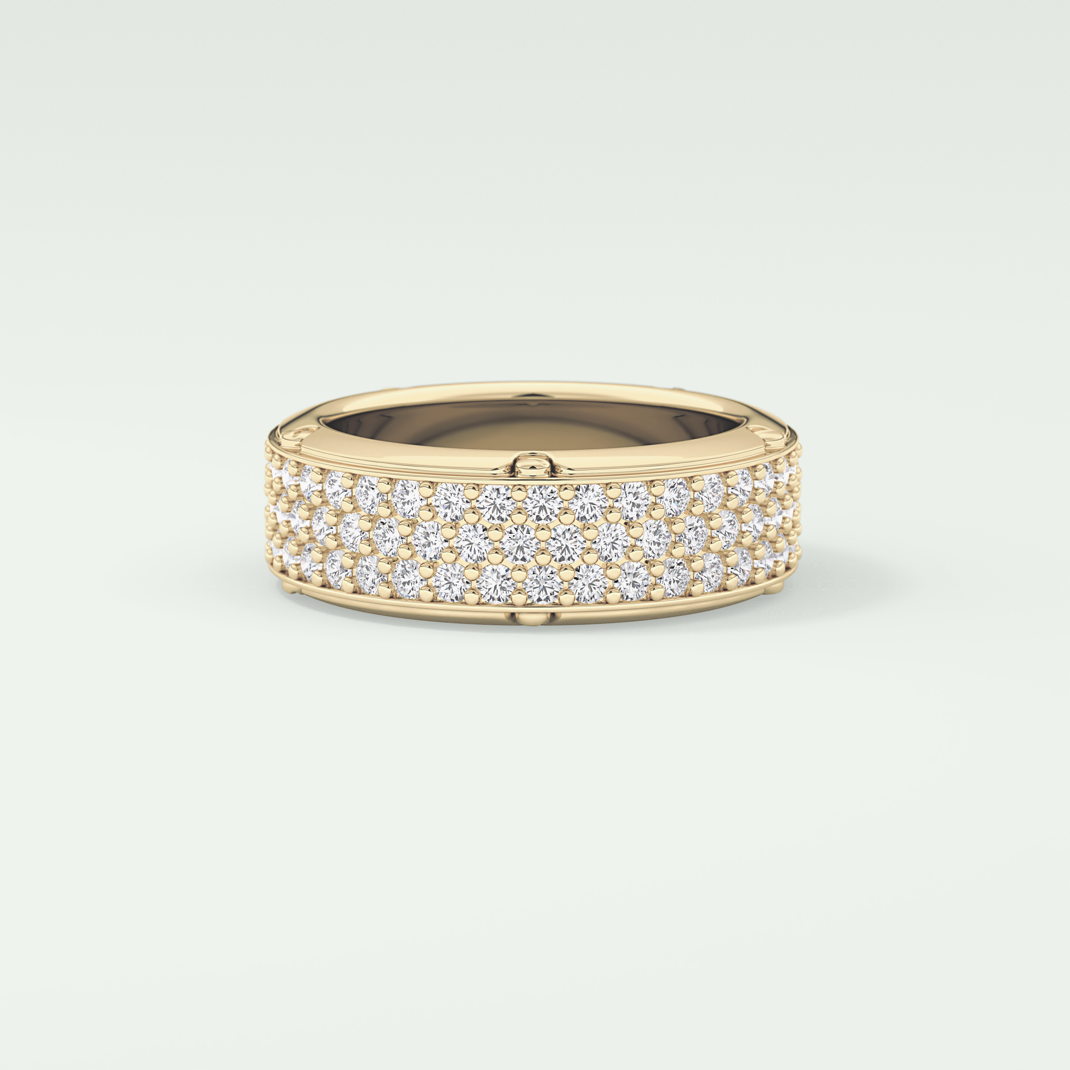 1.00 CT Muti- Row Setting Moissanite Diamond Band For Him 1