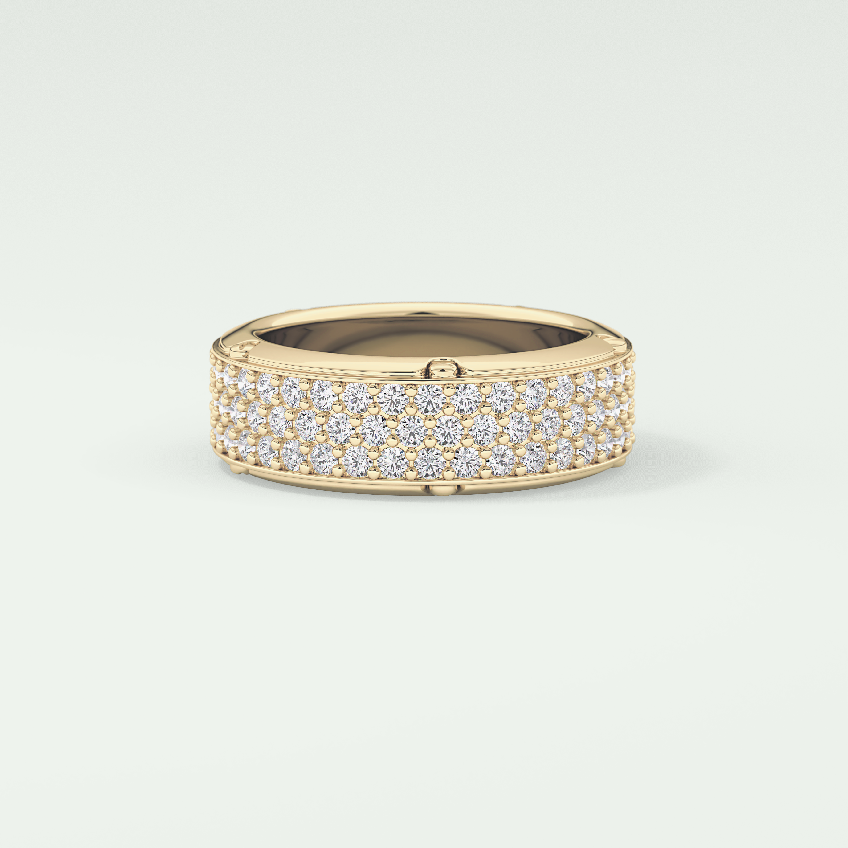 1.00 CT Muti- Row Setting Moissanite Diamond Band For Him 2