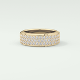 1.00 CT Muti- Row Setting Moissanite Diamond Band For Him 3
