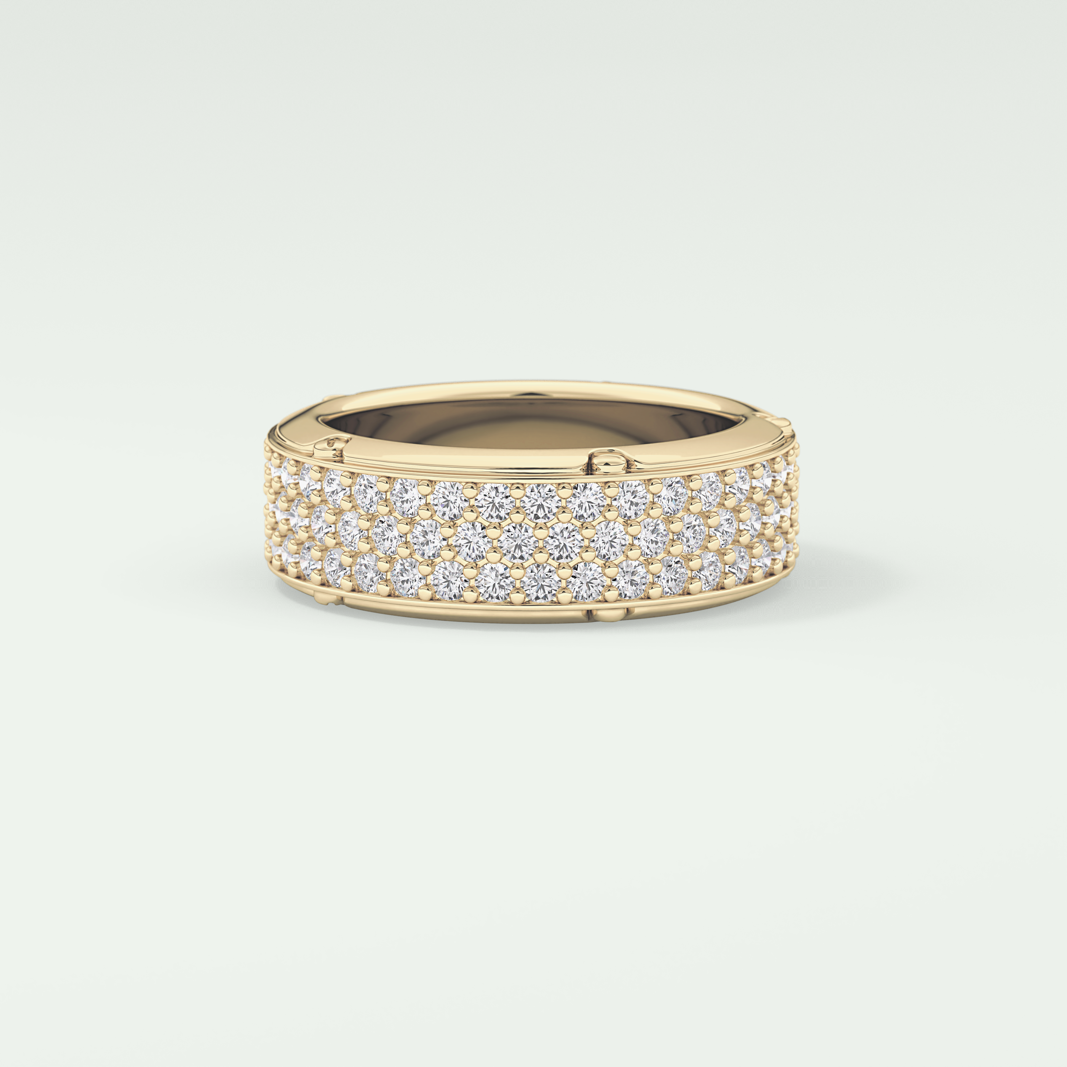1.00 CT Muti- Row Setting Moissanite Diamond Band For Him 3