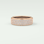1.00 CT Muti- Row Setting Moissanite Diamond Band For Him 13