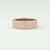 1.00 CT Muti- Row Setting Moissanite Diamond Band For Him 13