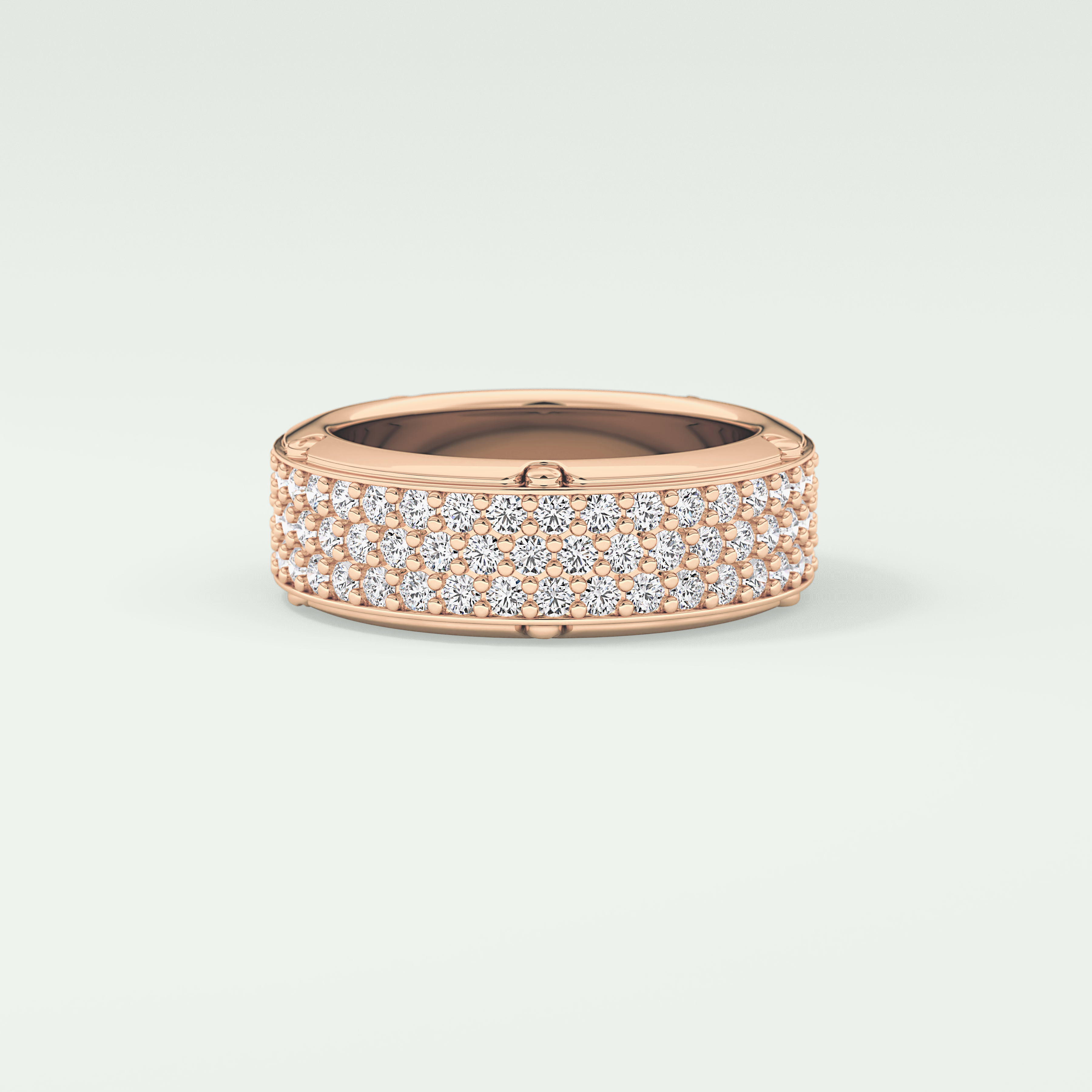 1.00 CT Muti- Row Setting Moissanite Diamond Band For Him 13