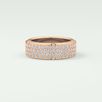 1.00 CT Muti- Row Setting Moissanite Diamond Band For Him 14