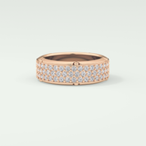 1.00 CT Muti- Row Setting Moissanite Diamond Band For Him 14